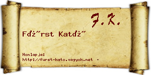 Fürst Kató névjegykártya